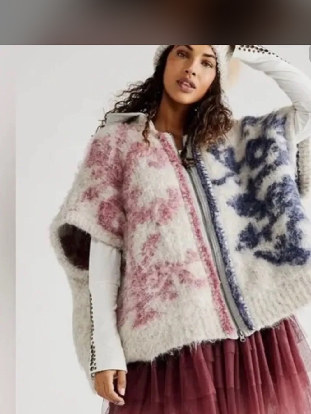 $398 MSRP RARE Free People A Rare Thing Hooded Poncho XS/S-oversized NWOT